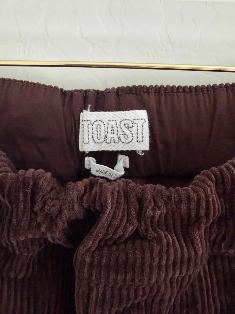 Toast Gabi Organic Pull On Cord Trouser in Chestnut Size UK 12 US 8 - Picture 9 of 11